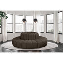  Manufacturer Color_Brown -- Arc 90" Brown Boucle Fabric Upholstered 8 pc Modular Sectional IMAGE 2