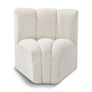  Manufacturer Color_Cream -- Arc Cream Boucle Fabric Upholstered Modular Curved Corner Chair IMAGE 1