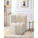 Meridian Arc Cream Boucle Fabric Curved Corner IMAGE 2