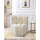  Manufacturer Color_Cream -- Arc Cream Boucle Fabric Upholstered Modular Curved Corner Chair IMAGE 2
