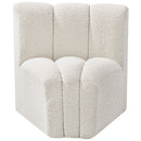 Meridian Arc Cream Boucle Fabric Curved Corner IMAGE 4