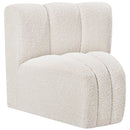  Manufacturer Color_Cream -- Arc Cream Boucle Fabric Upholstered Modular Curved Corner Chair IMAGE 5