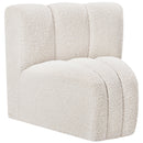 Meridian Arc Cream Boucle Fabric Curved Corner IMAGE 5