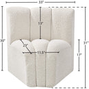  Manufacturer Color_Cream -- Arc Cream Boucle Fabric Upholstered Modular Curved Corner Chair IMAGE 7