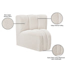  Manufacturer Color_Cream -- Arc Cream Boucle Fabric Upholstered Modular Curved Corner Chair IMAGE 8