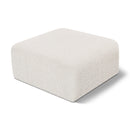 Meridian Arc Cream Boucle Fabric Ottoman IMAGE 1