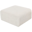 Meridian Arc Cream Boucle Fabric Ottoman IMAGE 3
