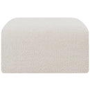 Meridian Arc Cream Boucle Fabric Ottoman IMAGE 5