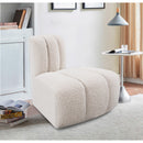  Manufacturer Color_Cream -- Arc Cream Boucle Fabric Upholstered Modular Reverse Corner Chair IMAGE 2