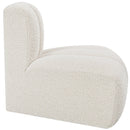  Manufacturer Color_Cream -- Arc Cream Boucle Fabric Upholstered Modular Reverse Corner Chair IMAGE 7