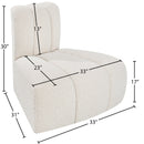  Manufacturer Color_Cream -- Arc Cream Boucle Fabric Upholstered Modular Reverse Corner Chair IMAGE 8