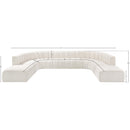 Meridian Arc Cream Boucle Fabric 10 pc Modular Sectional IMAGE 10