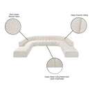 Meridian Arc Cream Boucle Fabric 10 pc Modular Sectional IMAGE 11