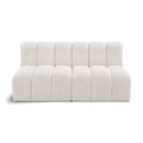 Meridian Arc Cream Boucle Fabric 2 pc Modular Sectional IMAGE 1