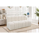  Manufacturer Color_Cream -- Arc 60" Cream Boucle Fabric Upholstered 2 pc Modular Sectional IMAGE 2