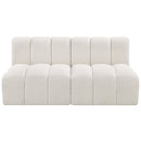  Manufacturer Color_Cream -- Arc 60" Cream Boucle Fabric Upholstered 2 pc Modular Sectional IMAGE 4