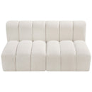  Manufacturer Color_Cream -- Arc 60" Cream Boucle Fabric Upholstered 2 pc Modular Sectional IMAGE 5