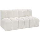 Meridian Arc Cream Boucle Fabric 2 pc Modular Sectional IMAGE 6