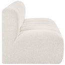 Meridian Arc Cream Boucle Fabric 2 pc Modular Sectional IMAGE 7