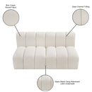  Manufacturer Color_Cream -- Arc 60" Cream Boucle Fabric Upholstered 2 pc Modular Sectional IMAGE 9