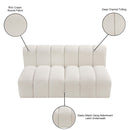 Meridian Arc Cream Boucle Fabric 2 pc Modular Sectional IMAGE 9
