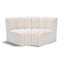  Manufacturer Color_Cream -- Arc 60" Cream Boucle Fabric Upholstered 2 pc Modular Sectional IMAGE 1