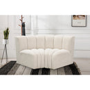  Manufacturer Color_Cream -- Arc 60" Cream Boucle Fabric Upholstered 2 pc Modular Sectional IMAGE 2