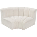  Manufacturer Color_Cream -- Arc 60" Cream Boucle Fabric Upholstered 2 pc Modular Sectional IMAGE 3