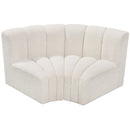 Meridian Arc Cream Boucle Fabric 2 pc Modular Sectional IMAGE 3
