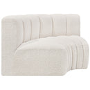  Manufacturer Color_Cream -- Arc 60" Cream Boucle Fabric Upholstered 2 pc Modular Sectional IMAGE 4