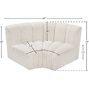 Meridian Arc Cream Boucle Fabric 2 pc Modular Sectional IMAGE 6