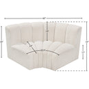  Manufacturer Color_Cream -- Arc 60" Cream Boucle Fabric Upholstered 2 pc Modular Sectional IMAGE 6