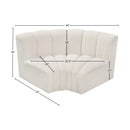  Manufacturer Color_Cream -- Arc 60" Cream Boucle Fabric Upholstered 2 pc Modular Sectional IMAGE 7