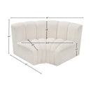 Meridian Arc Cream Boucle Fabric 2 pc Modular Sectional IMAGE 7
