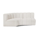 Meridian Arc Cream Boucle Fabric 3 pc Modular Sectional IMAGE 1