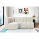  Manufacturer Color_Cream -- Arc 84" Cream Boucle Fabric Upholstered 3 pc Modular Sectional IMAGE 2