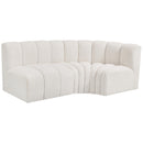  Manufacturer Color_Cream -- Arc 84" Cream Boucle Fabric Upholstered 3 pc Modular Sectional IMAGE 4