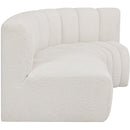 Meridian Arc Cream Boucle Fabric 3 pc Modular Sectional IMAGE 6