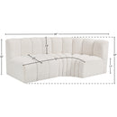  Manufacturer Color_Cream -- Arc 84" Cream Boucle Fabric Upholstered 3 pc Modular Sectional IMAGE 7