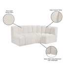  Manufacturer Color_Cream -- Arc 84" Cream Boucle Fabric Upholstered 3 pc Modular Sectional IMAGE 8