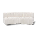Meridian Arc Cream Boucle Fabric 3 pc Modular Sectional IMAGE 1