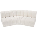 Meridian Arc Cream Boucle Fabric 3 pc Modular Sectional IMAGE 4