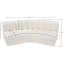  Manufacturer Color_Cream -- Arc 86" Cream Boucle Fabric Upholstered 3 pc Modular Sectional IMAGE 7