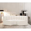  Manufacturer Color_Cream -- Arc 80" Cream Boucle Fabric Upholstered 3 pc Modular Sectional IMAGE 2