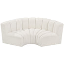 Meridian Arc Cream Boucle Fabric 3 pc Modular Sectional IMAGE 4