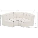  Manufacturer Color_Cream -- Arc 80" Cream Boucle Fabric Upholstered 3 pc Modular Sectional IMAGE 8