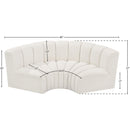Meridian Arc Cream Boucle Fabric 3 pc Modular Sectional IMAGE 8
