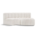  Manufacturer Color_Cream -- Arc 70" Cream Boucle Fabric Upholstered 3 pc Modular Sectional IMAGE 1
