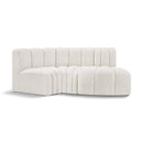 Meridian Arc Cream Boucle Fabric 3 pc Modular Sectional IMAGE 1