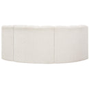 Meridian Arc Cream Boucle Fabric 3 pc Modular Sectional IMAGE 3